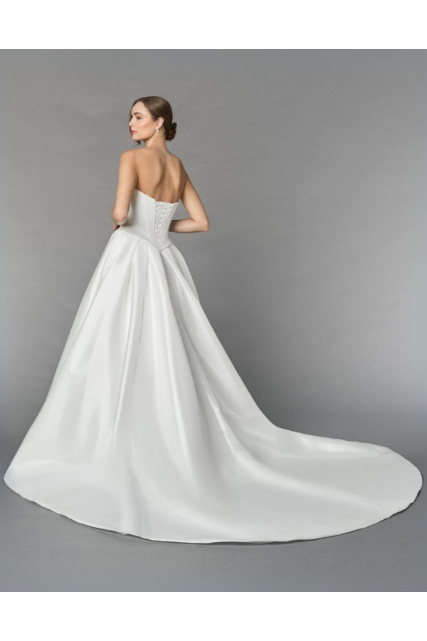 abito da sposa 55266-ja-26, bianco, ampio, mikado, ring