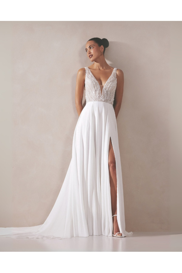 Abito da sposa SOLANA-JA-26-11396 morbido, chiffon, Adore