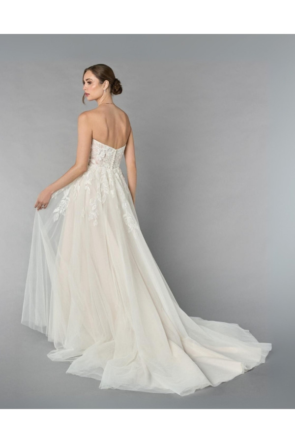 abito da sposa 55255, bianco, tulle, ampio, Ring