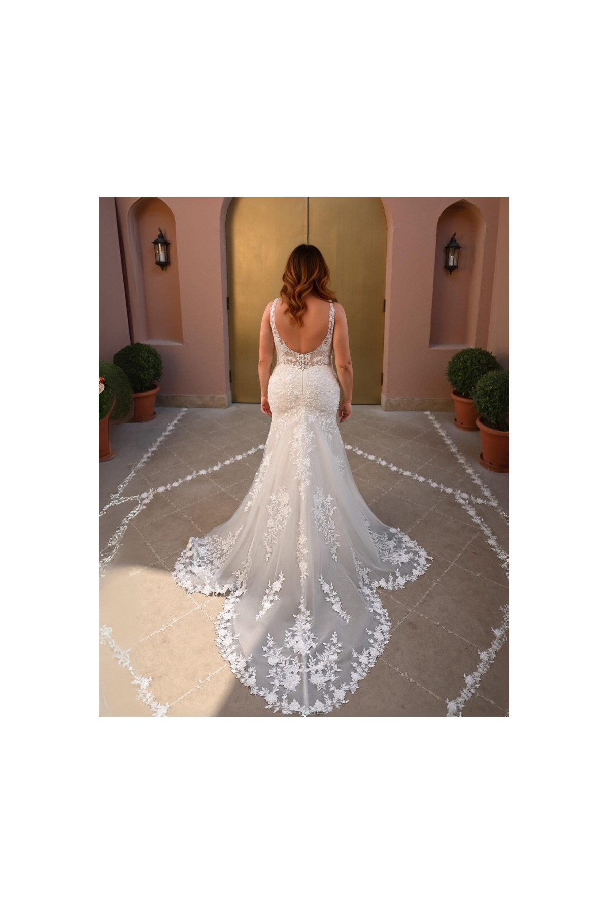 Abito da sposa 26CUR-04-MK-26, a sirena, avorio, pizzo, Miss Kelly