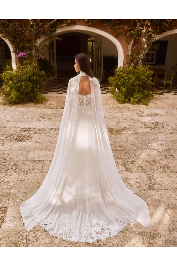 annie abito da sposa avorio in chiffone e pizzo alberto palatchi