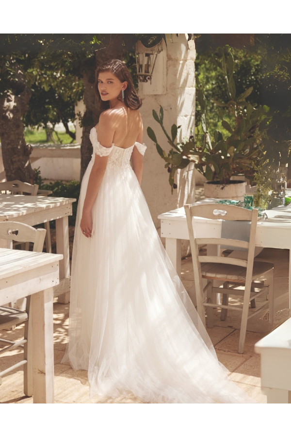 abito da sposa 66386-ja-26 bianco, tulle, ampio, lilian wesr