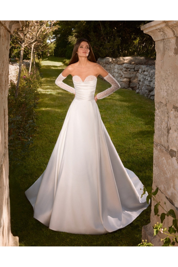 brenda abito da sposa ampio avorio di mikado alberto palatchi