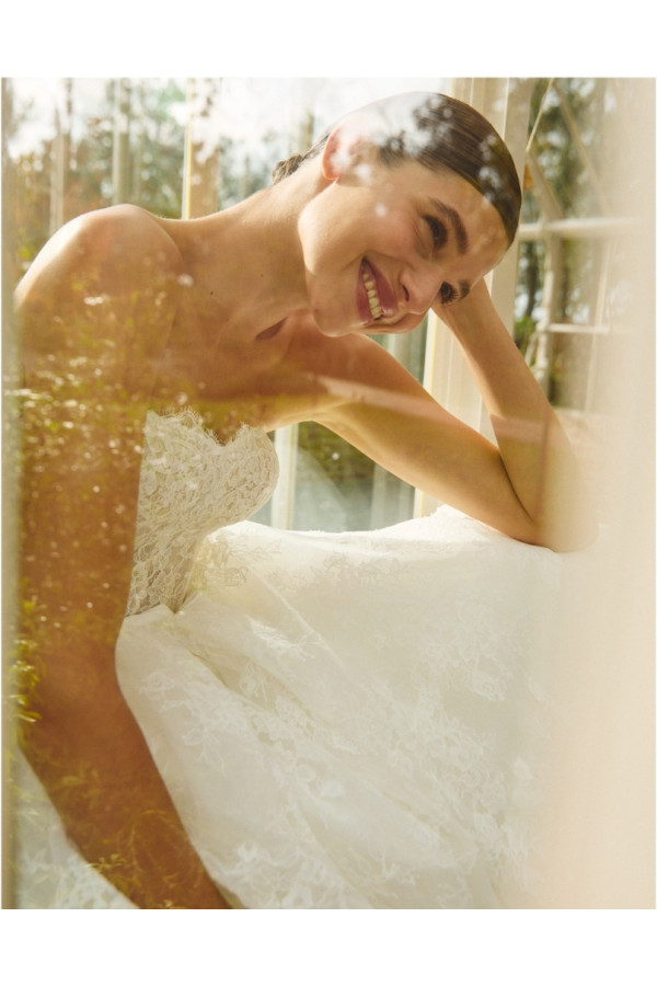 Abito da sposa Jonna, avorio, pizzo, ampio, di Alberto Palatachi