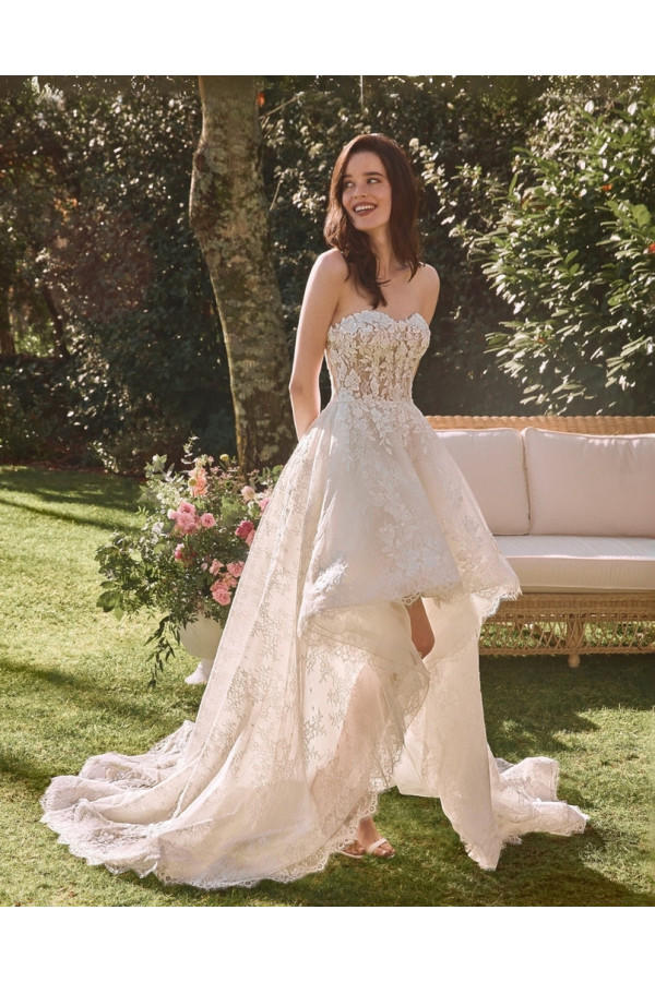 Abito da sposa Cindy, avorio, pizzo, ampio, Alberto Palatachi