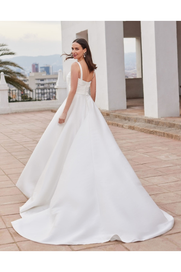 Abito da sposa Karen, avorio, in mikado, ampio, Fara Sposa