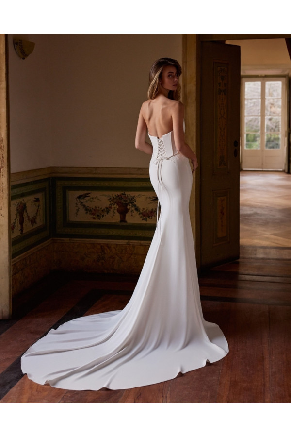 Agave, abito da sposa avorio in mikado di seta ampio, alberto palatchi
