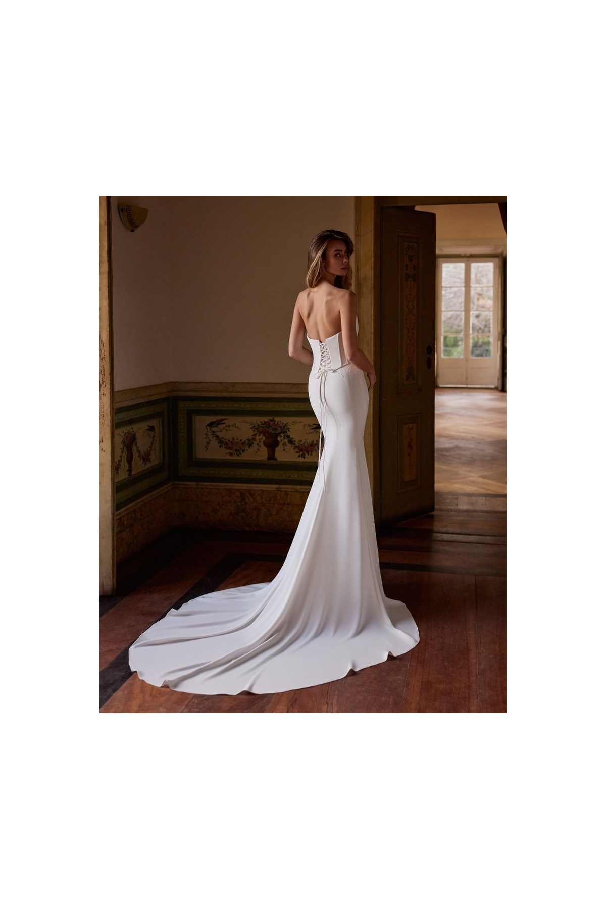 Agave, abito da sposa avorio in mikado di seta ampio, alberto palatchi