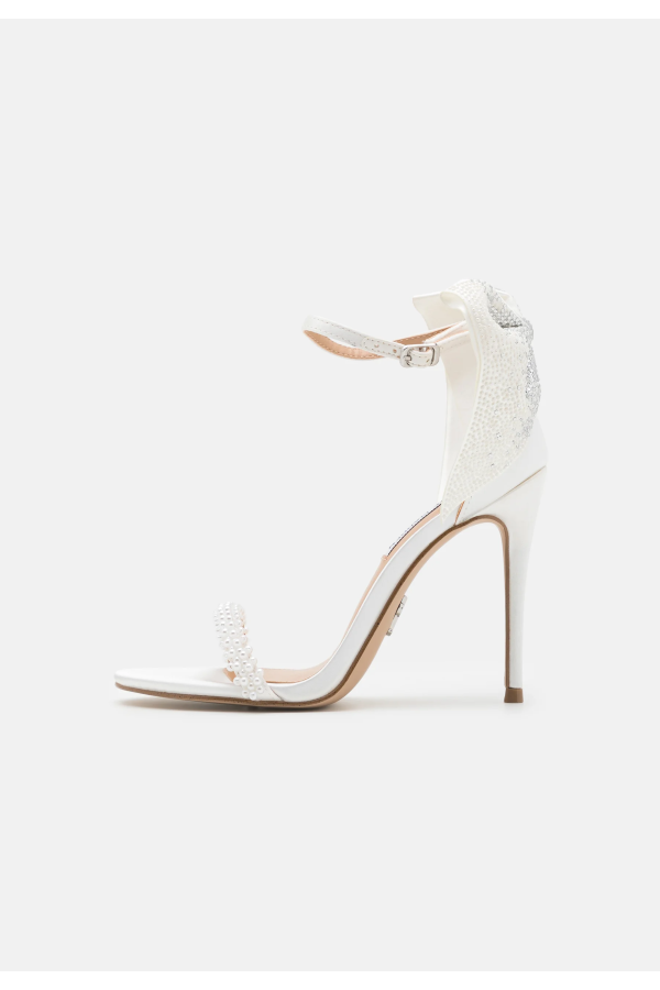 Scarpa da sposa avorio, sandalo in satin di seta lorusso alta moda