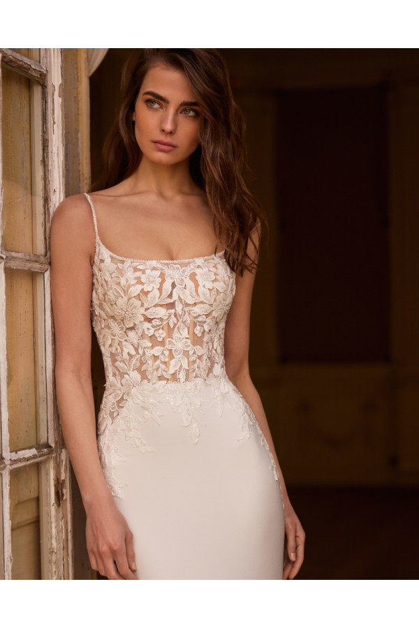 Abito da sposa Toni, avorio, pizzo, scivolato di Alberto Palatachi